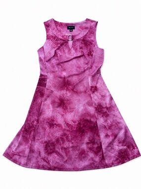 AB Studio Magenta Ring-Accent Fit and Flare dress. Size Medium